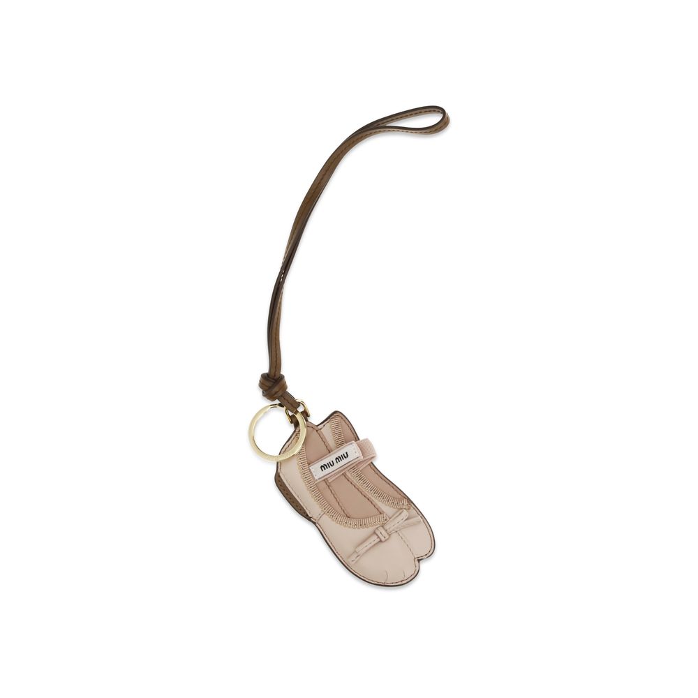 Porte-clés Miu Miu en cuir de veau multicolore Bos Taurus