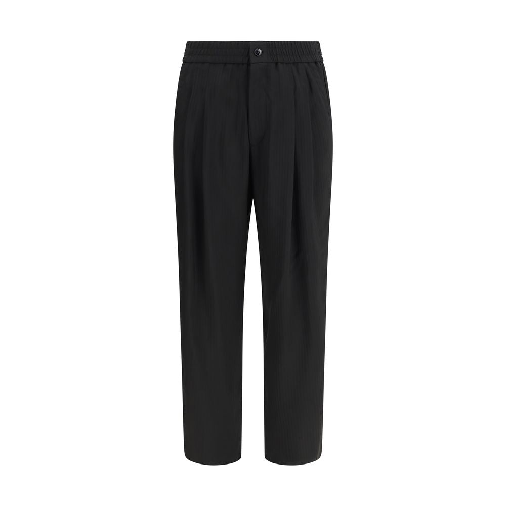 Pantalon décontracté en viscose noir Giorgio Armani