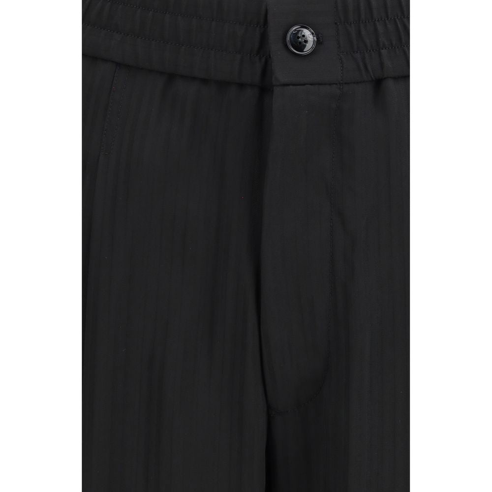 Pantalon décontracté en viscose noir Giorgio Armani