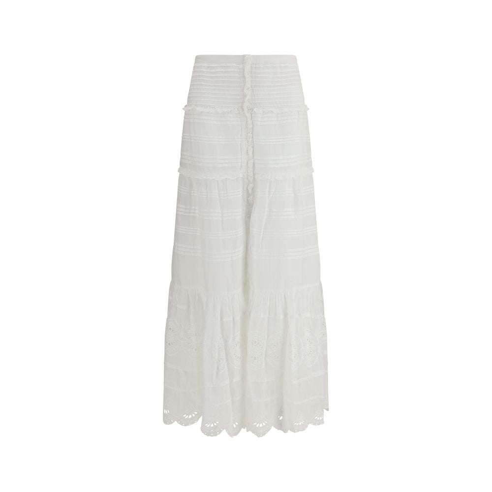 Jupe longue Marant Etoile en viscose blanche