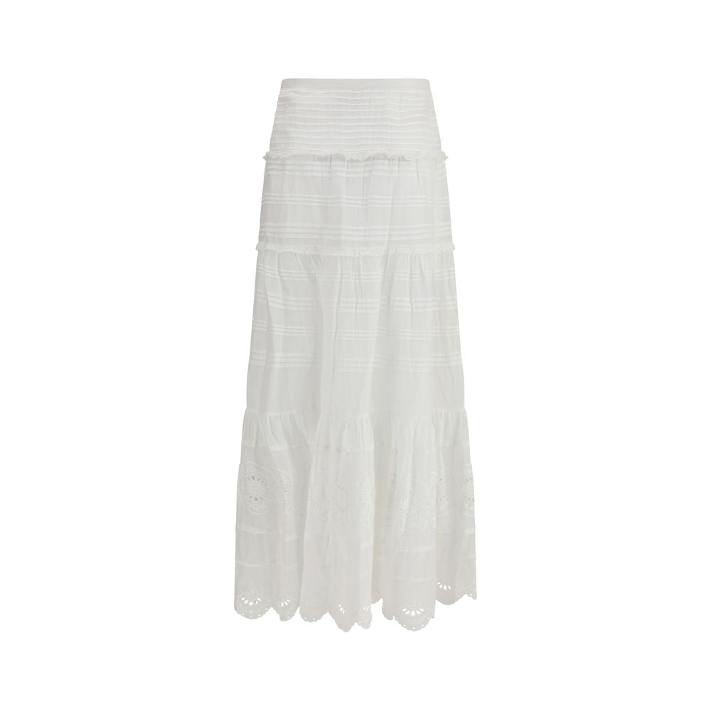 Jupe longue Marant Etoile en viscose blanche
