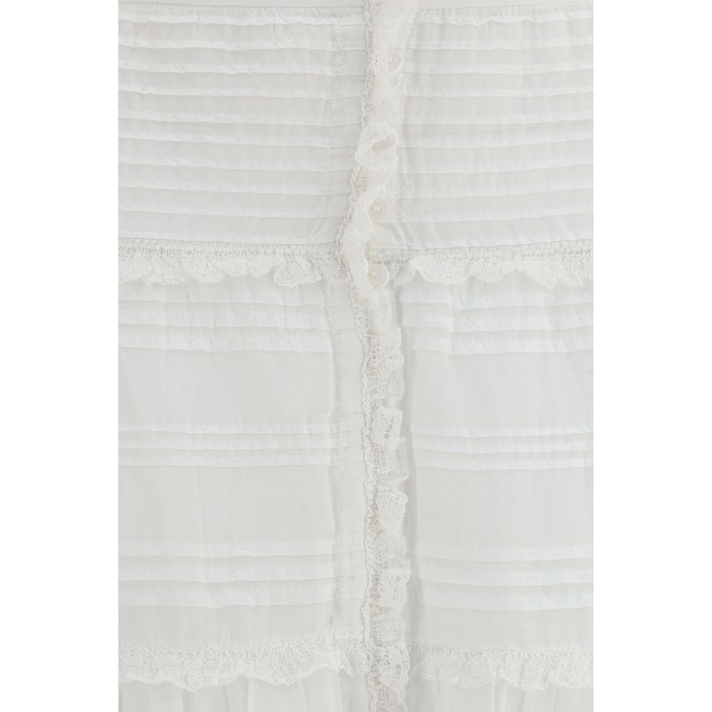 Jupe longue Marant Etoile en viscose blanche