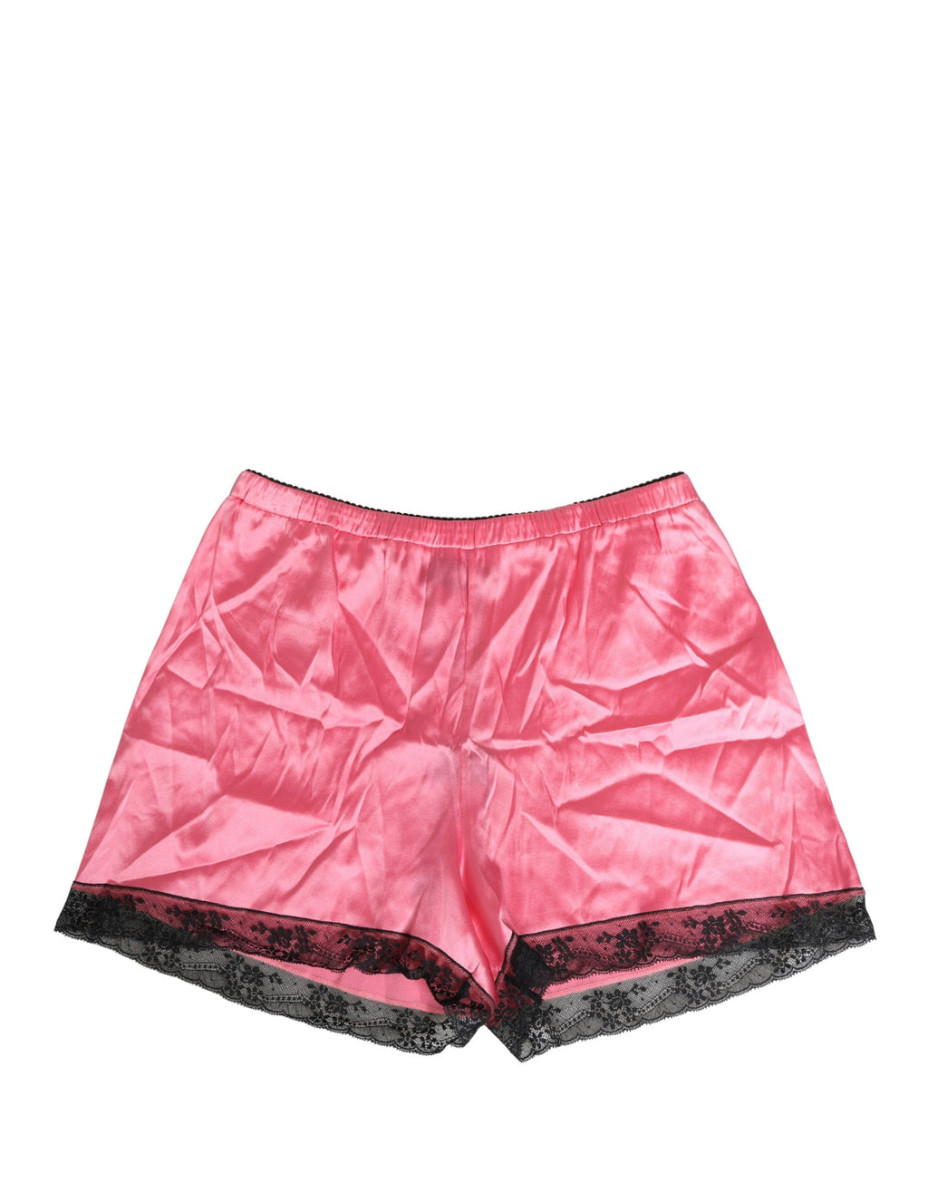 Short Dolce & Gabbana en soie satinée rose avec dentelle