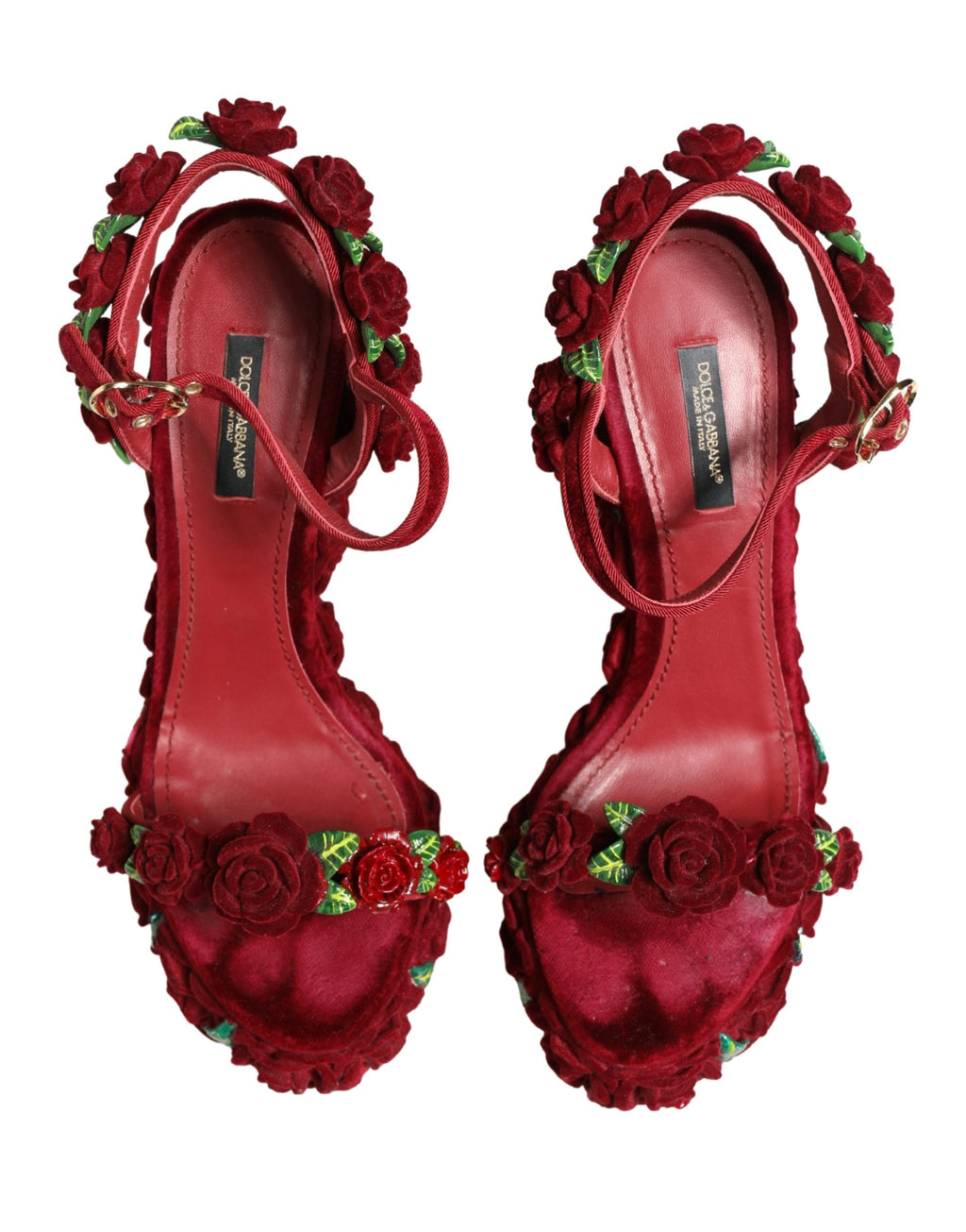 Dolce & Gabbana Red Platforms for Women side view