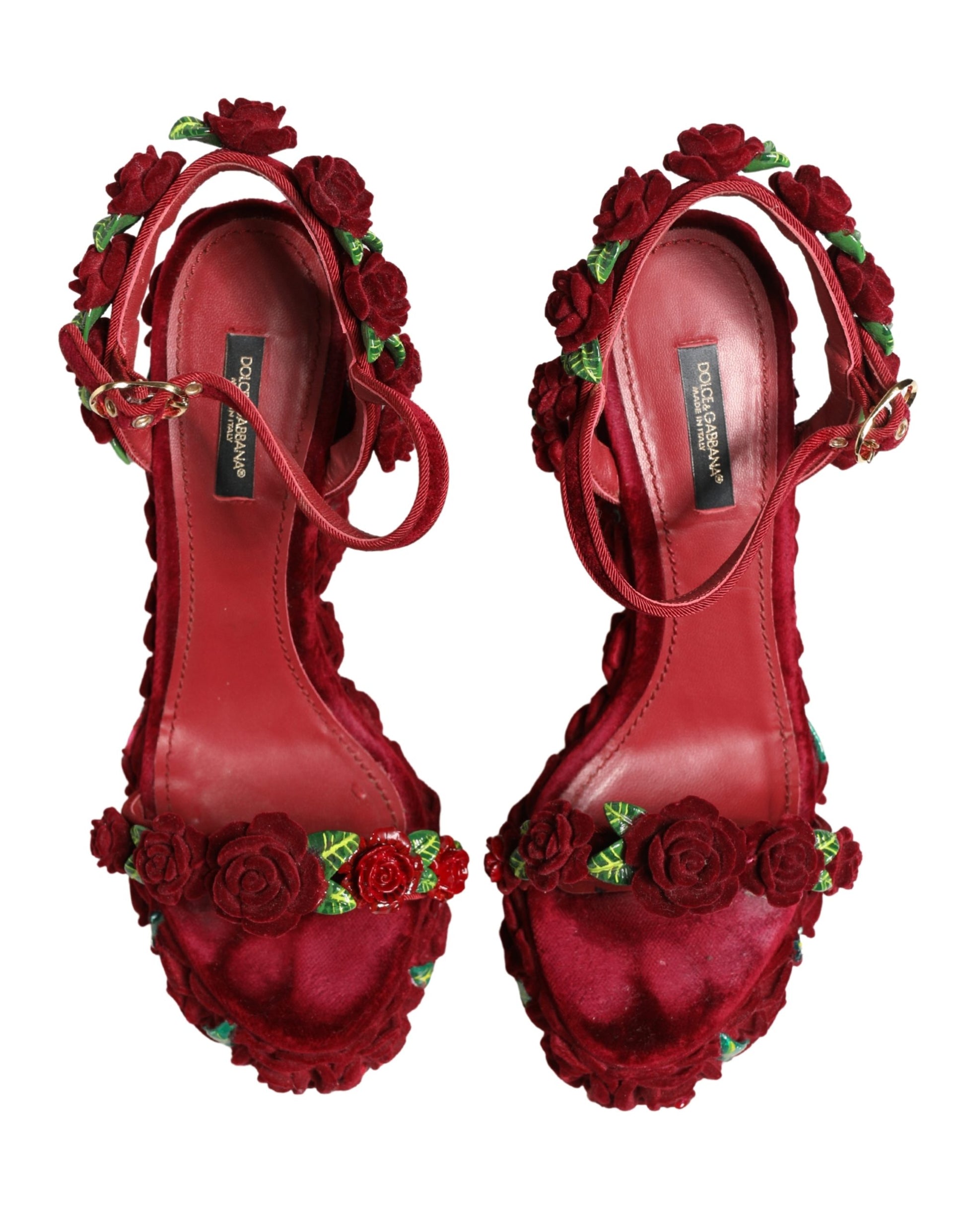 Dolce & Gabbana Red Platforms for Women side view
