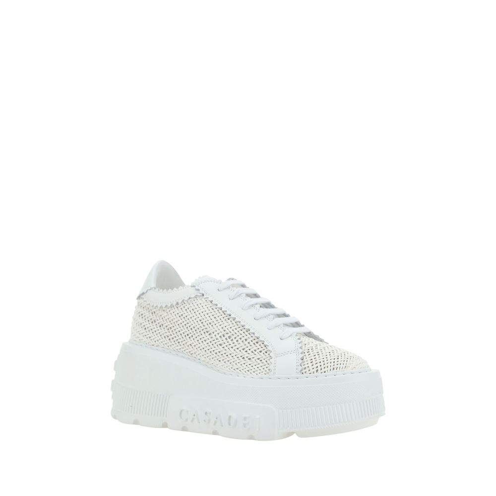 Baskets Casadei blanc autres fibres