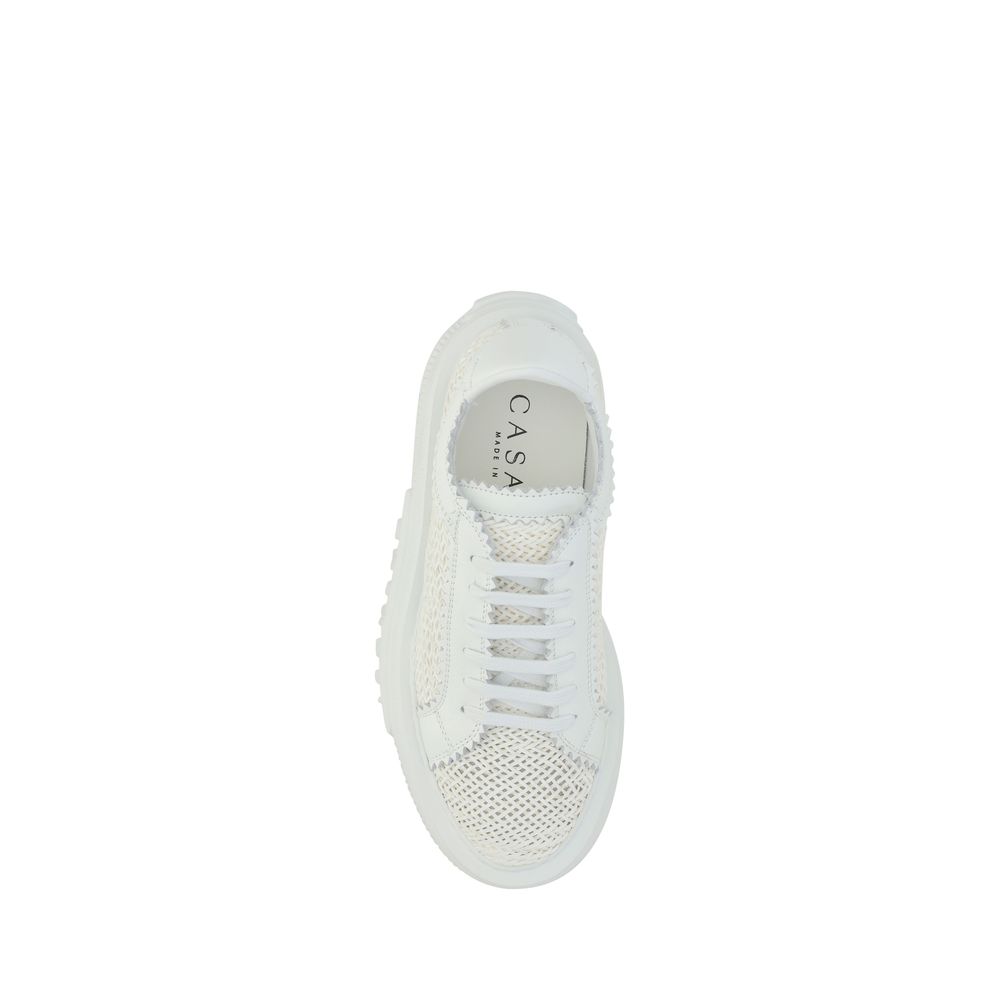 Baskets Casadei blanc autres fibres