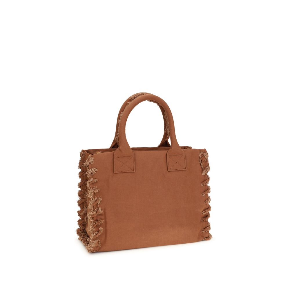Sac porté épaule en coton marron PINKO