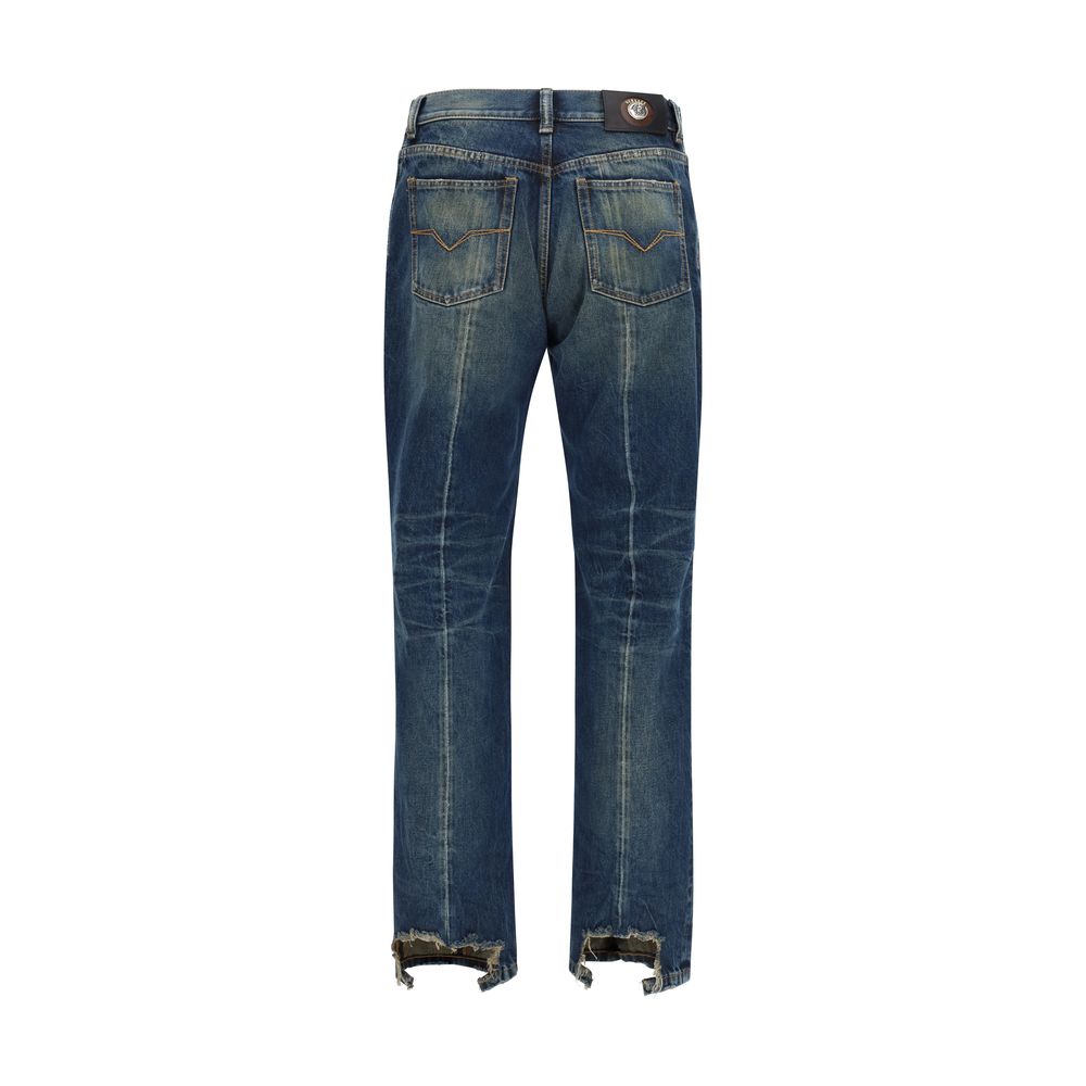 Versace Blue Straight Leg Jeans for Men alternate view