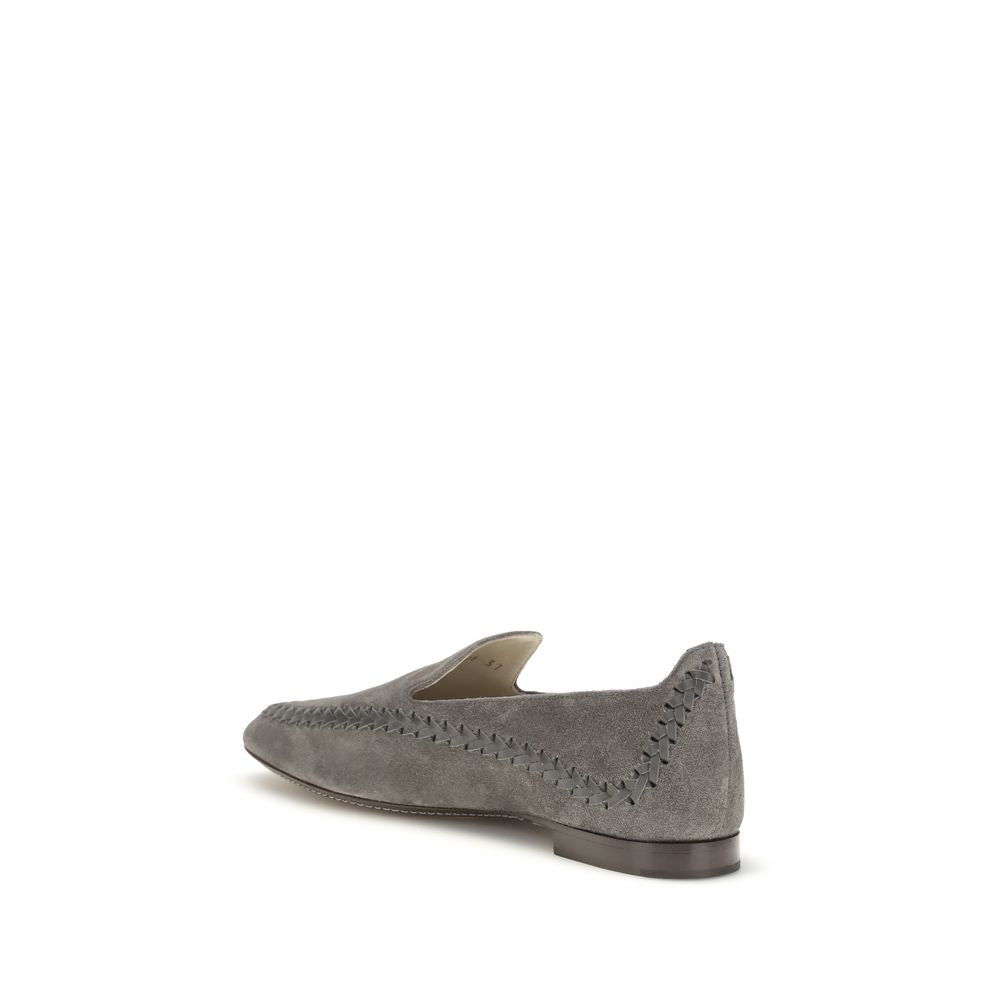 Giorgio Armani Grey Slip On Loafers for Women detail view