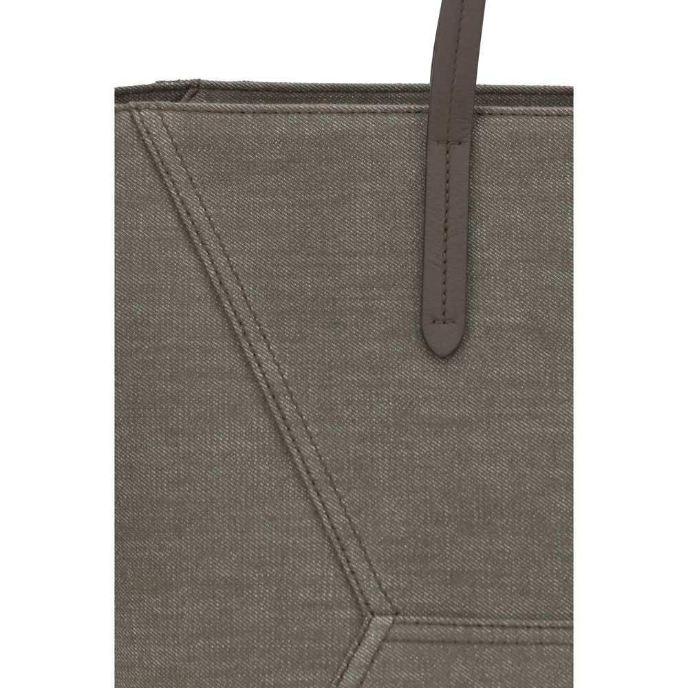 Brunello Cucinelli Brown Cotton Shoulder Bag