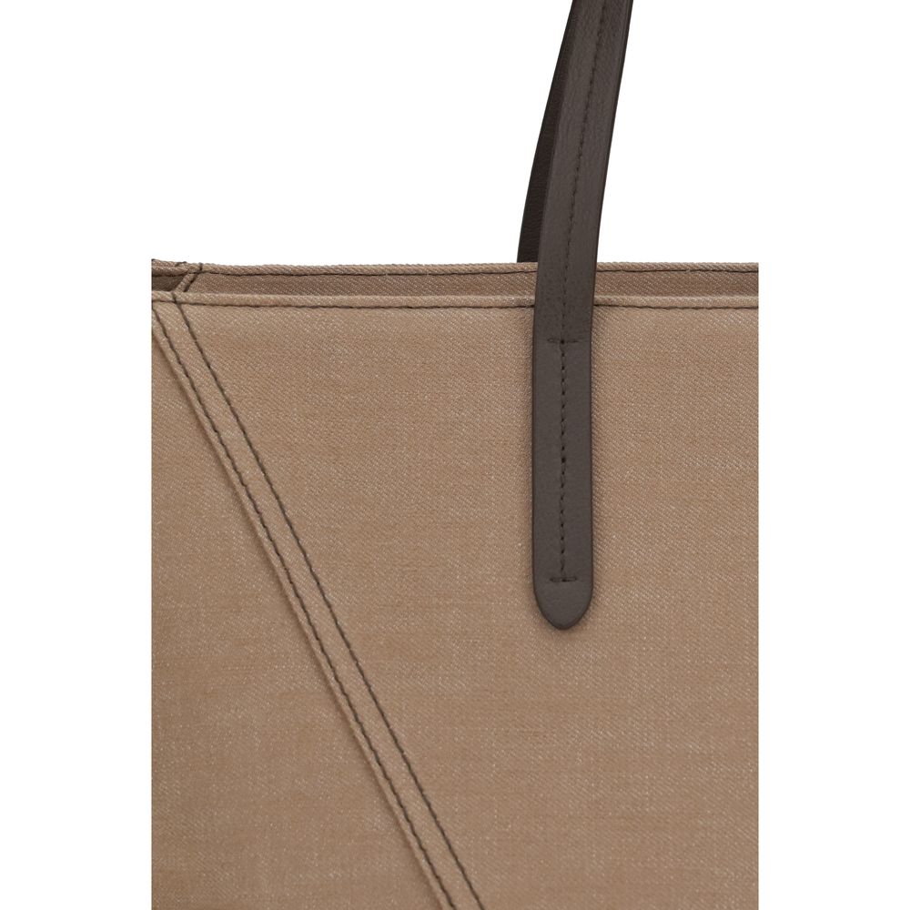 Brunello Cucinelli Beige Shoulder Bag for Women side view