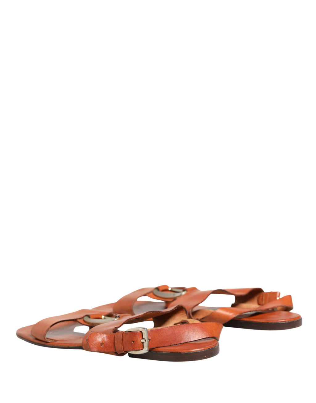 Chaussures Sandales Plates en Cuir Marron Dolce & Gabbana