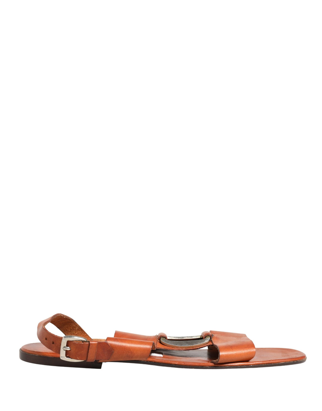 Chaussures Sandales Plates en Cuir Marron Dolce & Gabbana