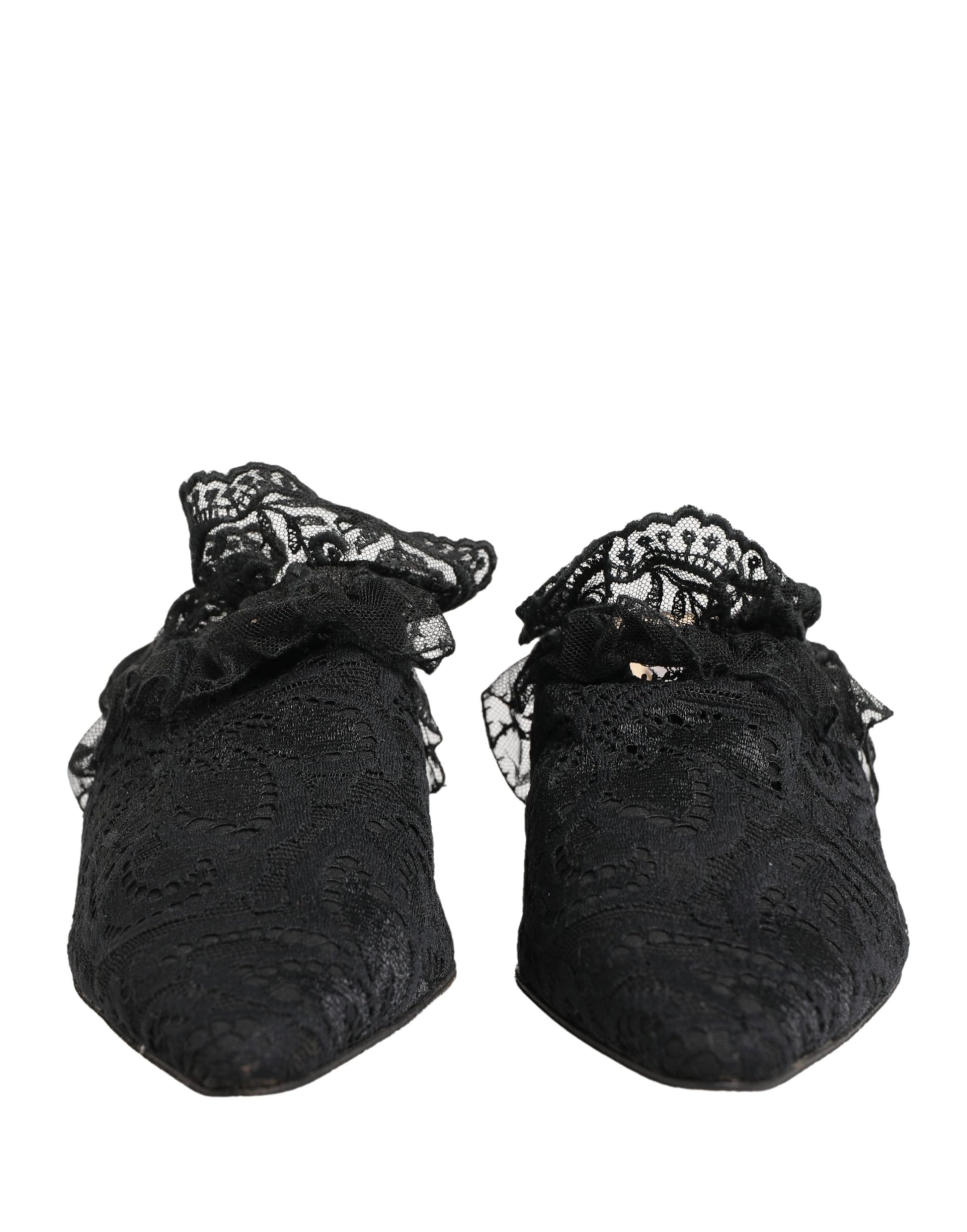 Dolce & Gabbana Black Stiletto Heels for Women detail view