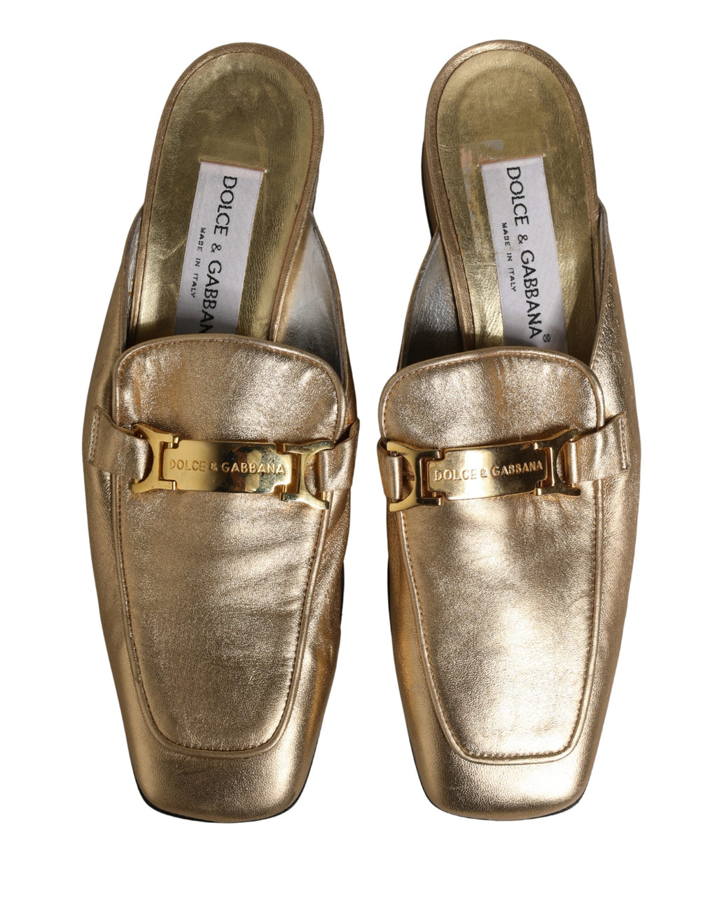 Dolce & Gabbana Gold Flat for Women side view
