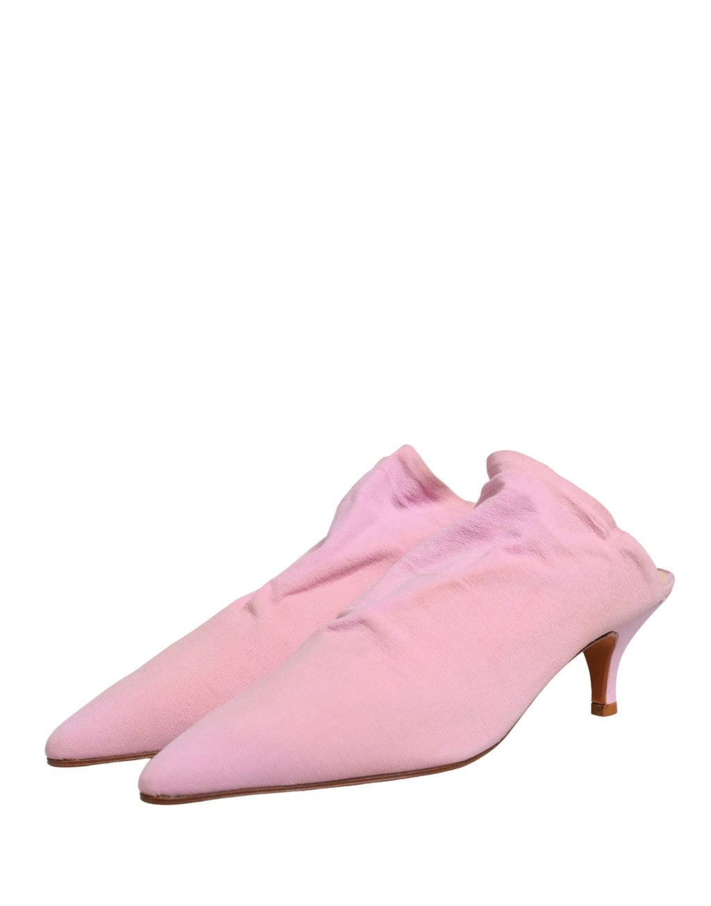 Chaussures mules à talons en daim rose Dolce & Gabbana