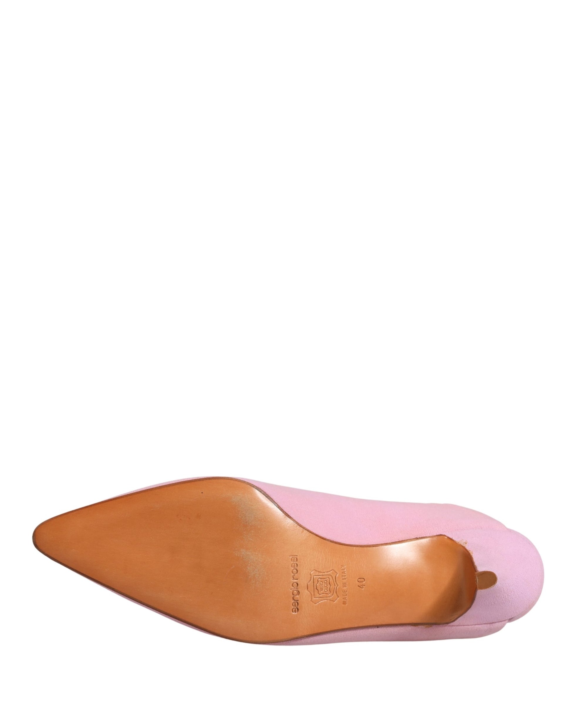 Chaussures mules à talons en daim rose Dolce & Gabbana