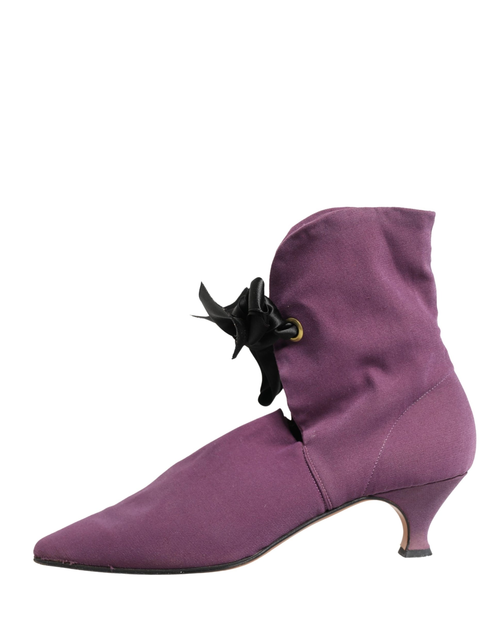 Dolce & Gabbana Purple Mid Calf Boots Shoes