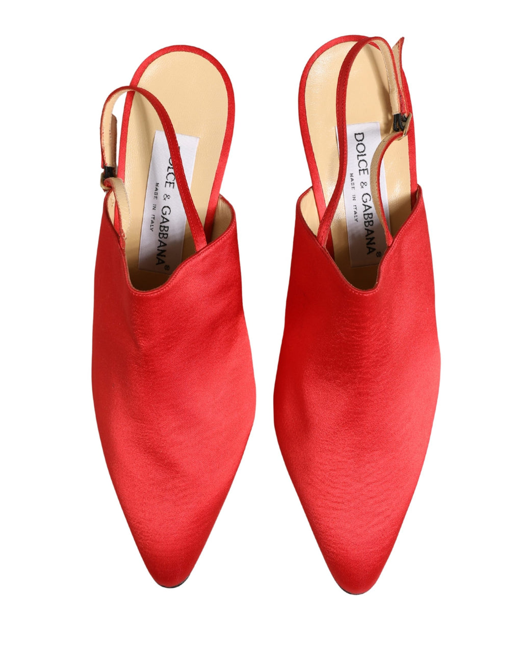 Chaussures à bride arrière en daim rouge Dolce & Gabbana