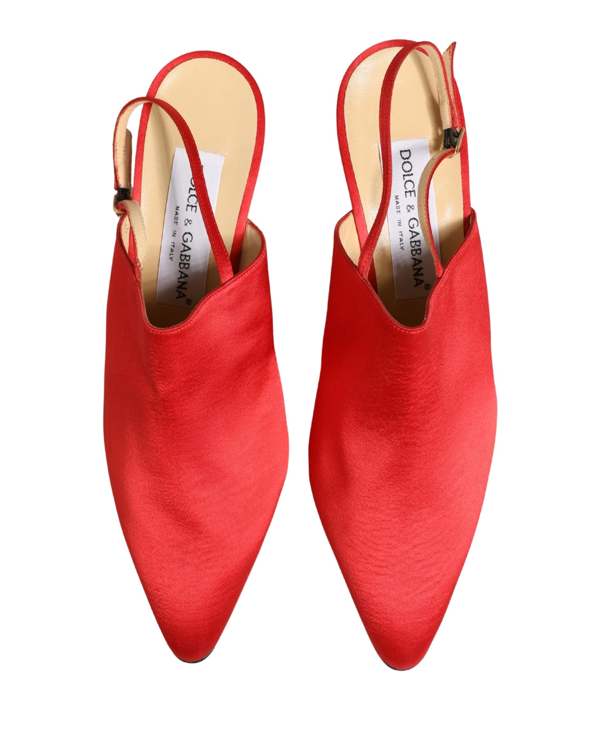Chaussures à bride arrière en daim rouge Dolce & Gabbana