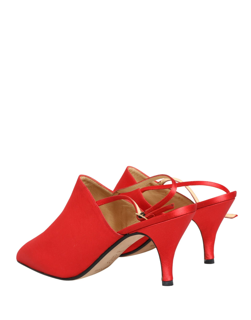 Chaussures à bride arrière en daim rouge Dolce & Gabbana