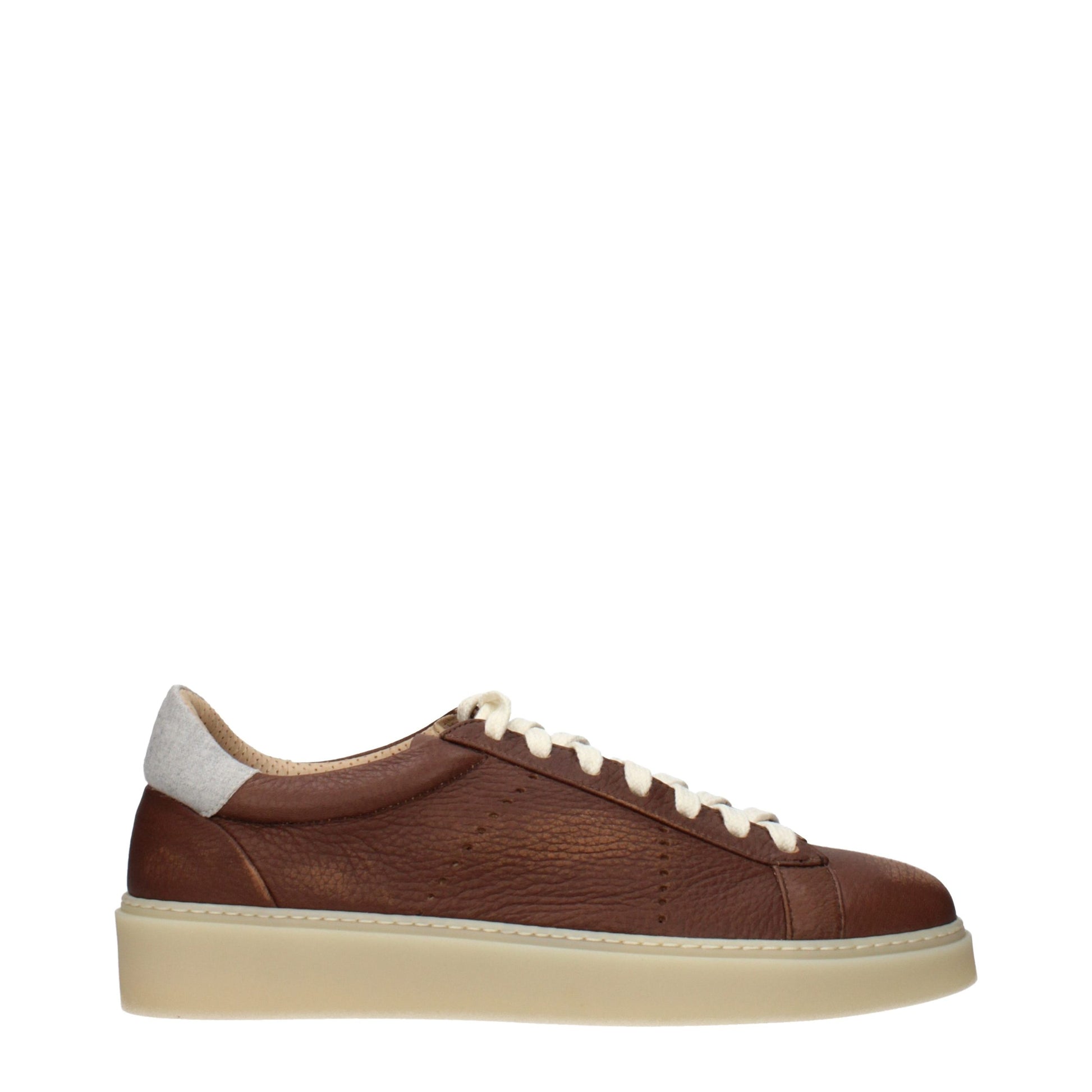 Baskets basses en cuir marron Eleventy