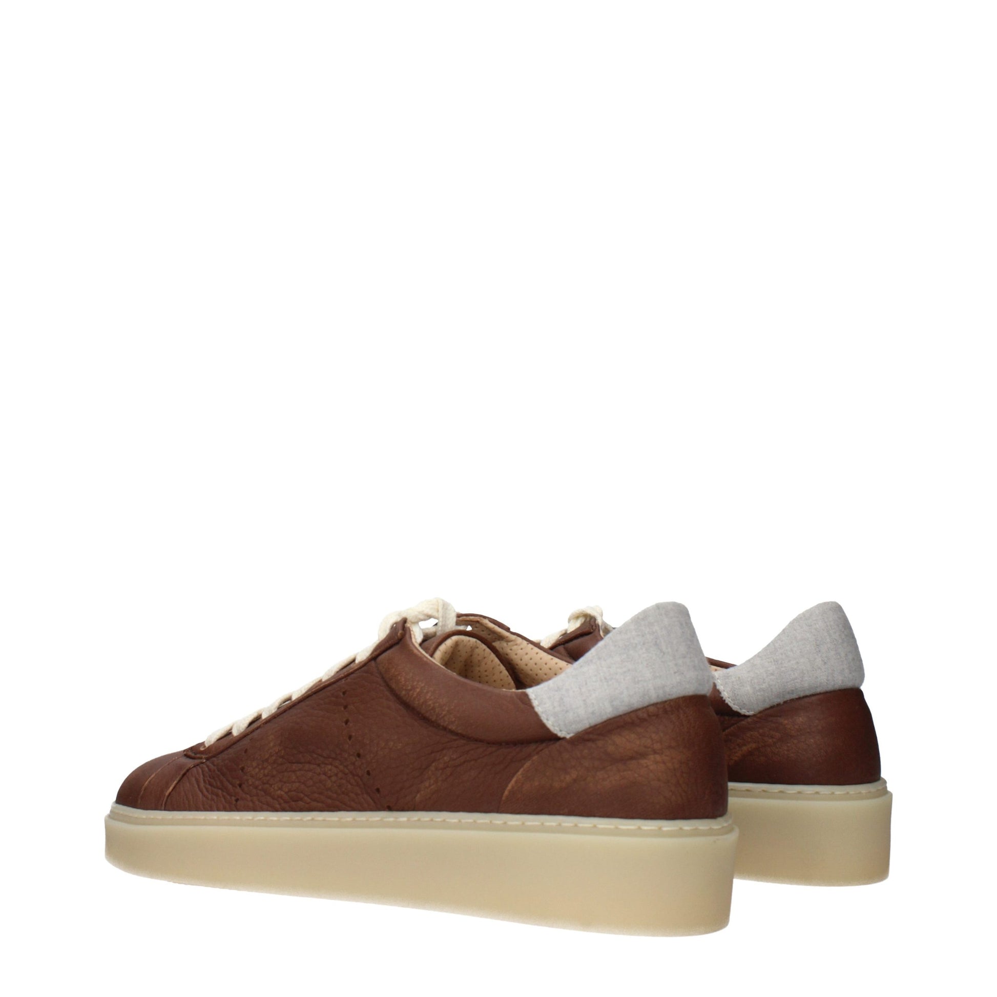 Baskets basses en cuir marron Eleventy