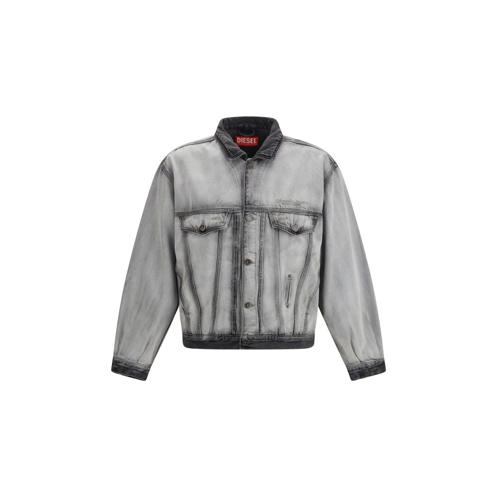 Diesel Grey Denim Jackets for Men