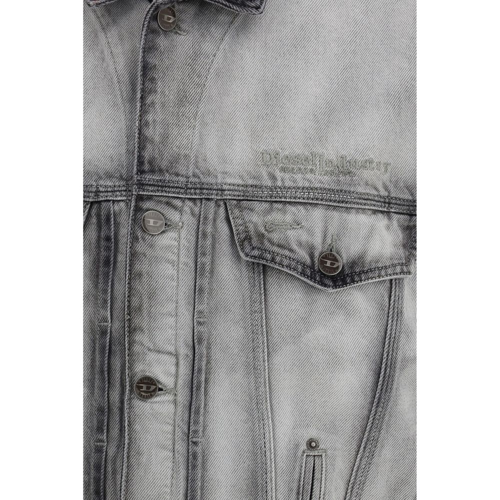 Diesel Grey Denim Jackets for Men detail view