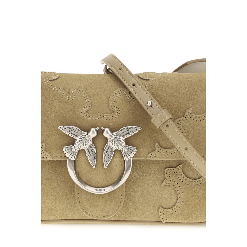 Sac porté épaule PINKO en cuir de veau beige Bos Taurus