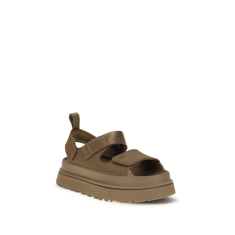 Sandales plates en polyester recyclé marron UGG