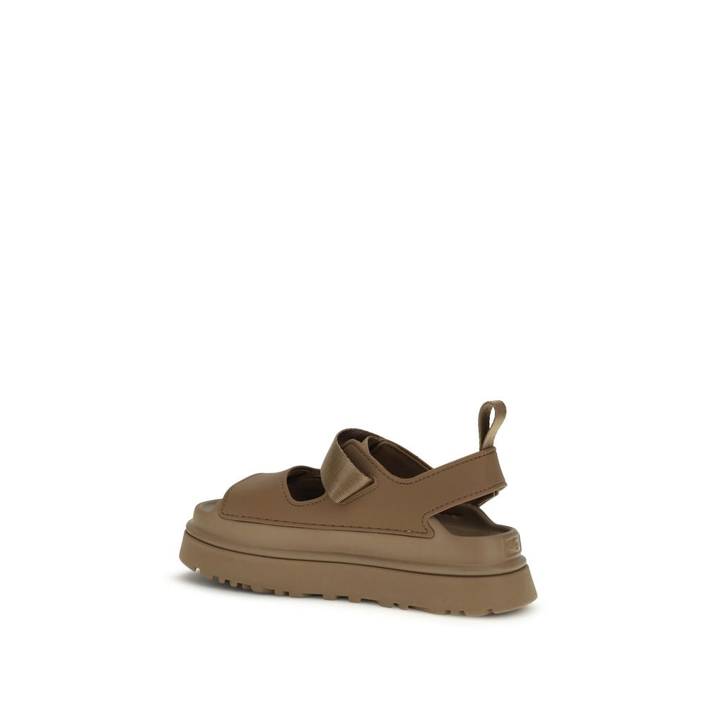 Sandales plates en polyester recyclé marron UGG