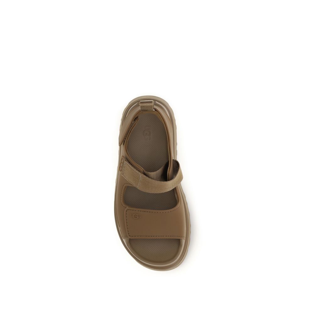 Sandales plates en polyester recyclé marron UGG