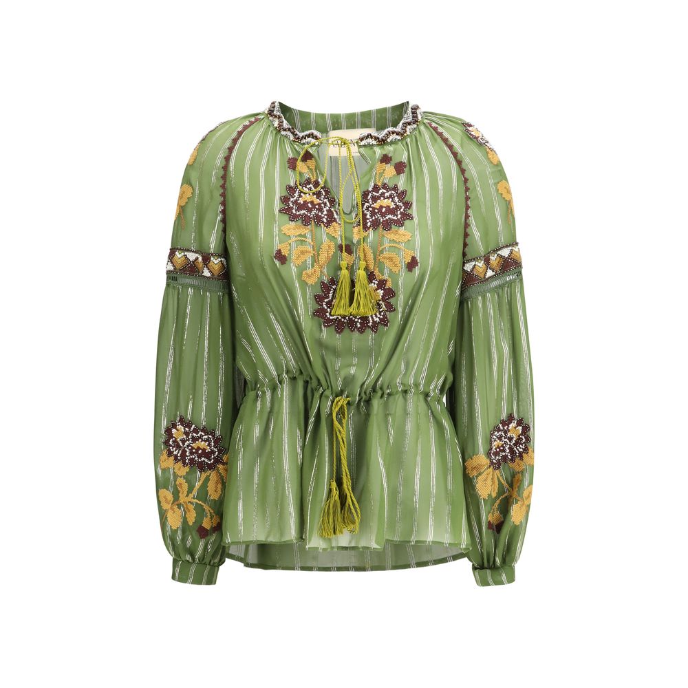 Chemise Valentino en soie bicolore à motif