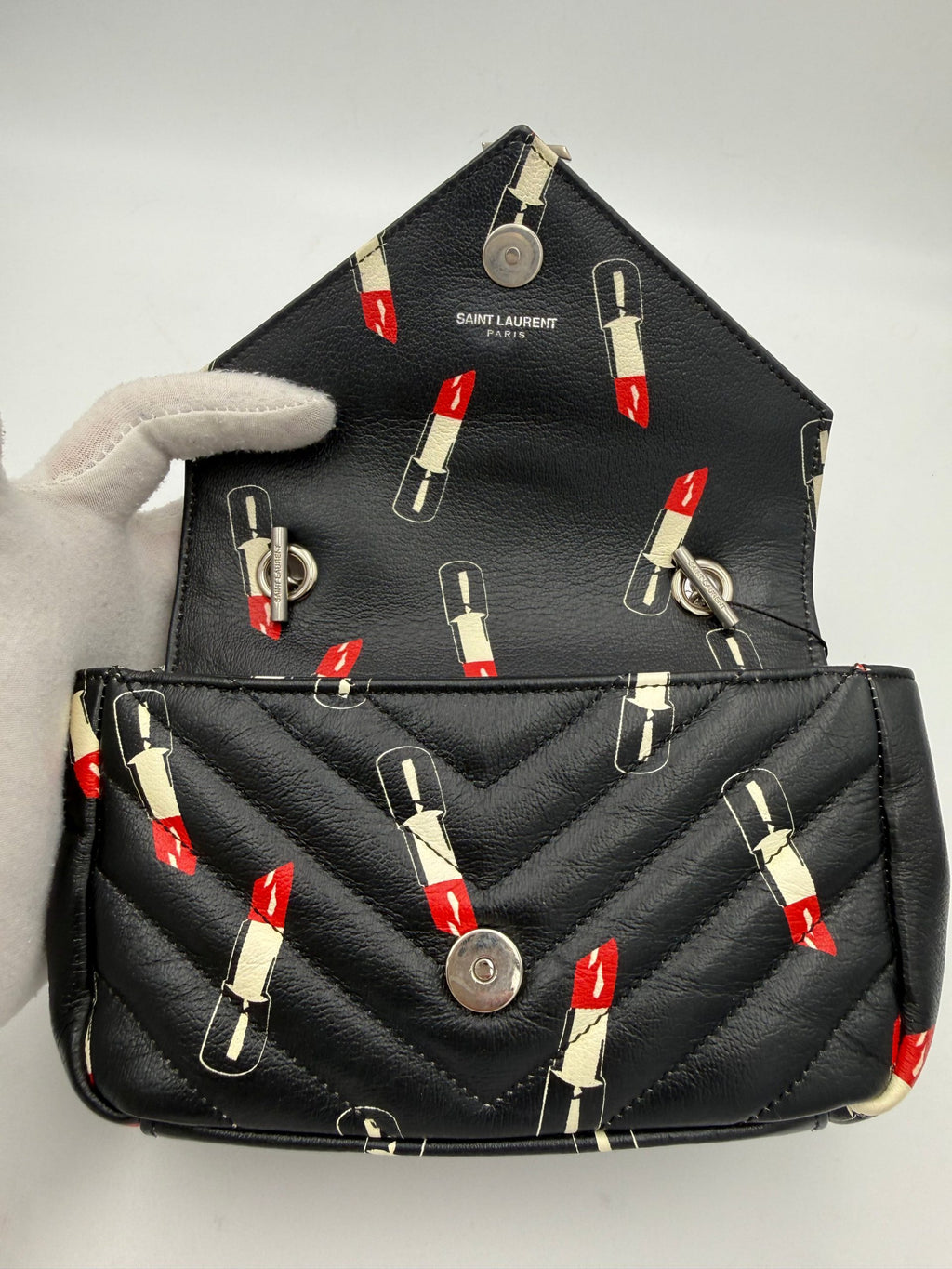 Saint Laurent SAINT LAURENT MINI COLLEGE Lip Stick Handbag