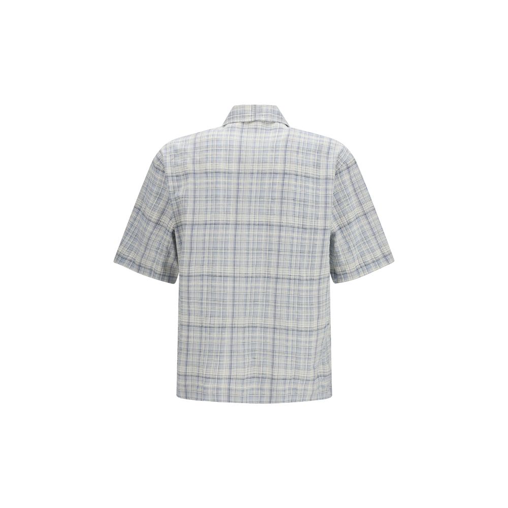 Chemise en coton à motif tournesol bleu