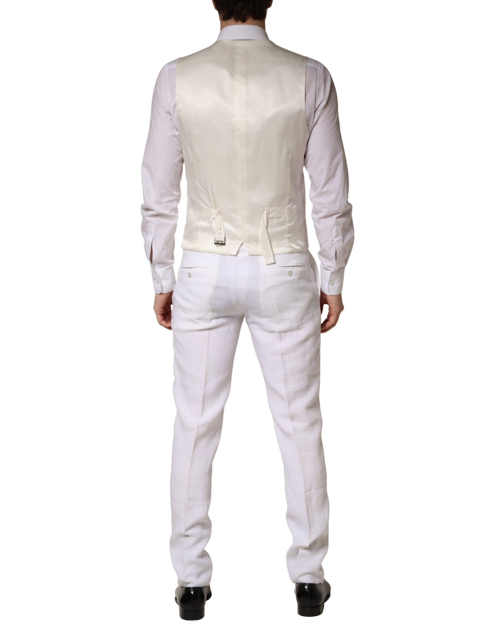 Dolce & Gabbana White Two Piece Suits for Men side view