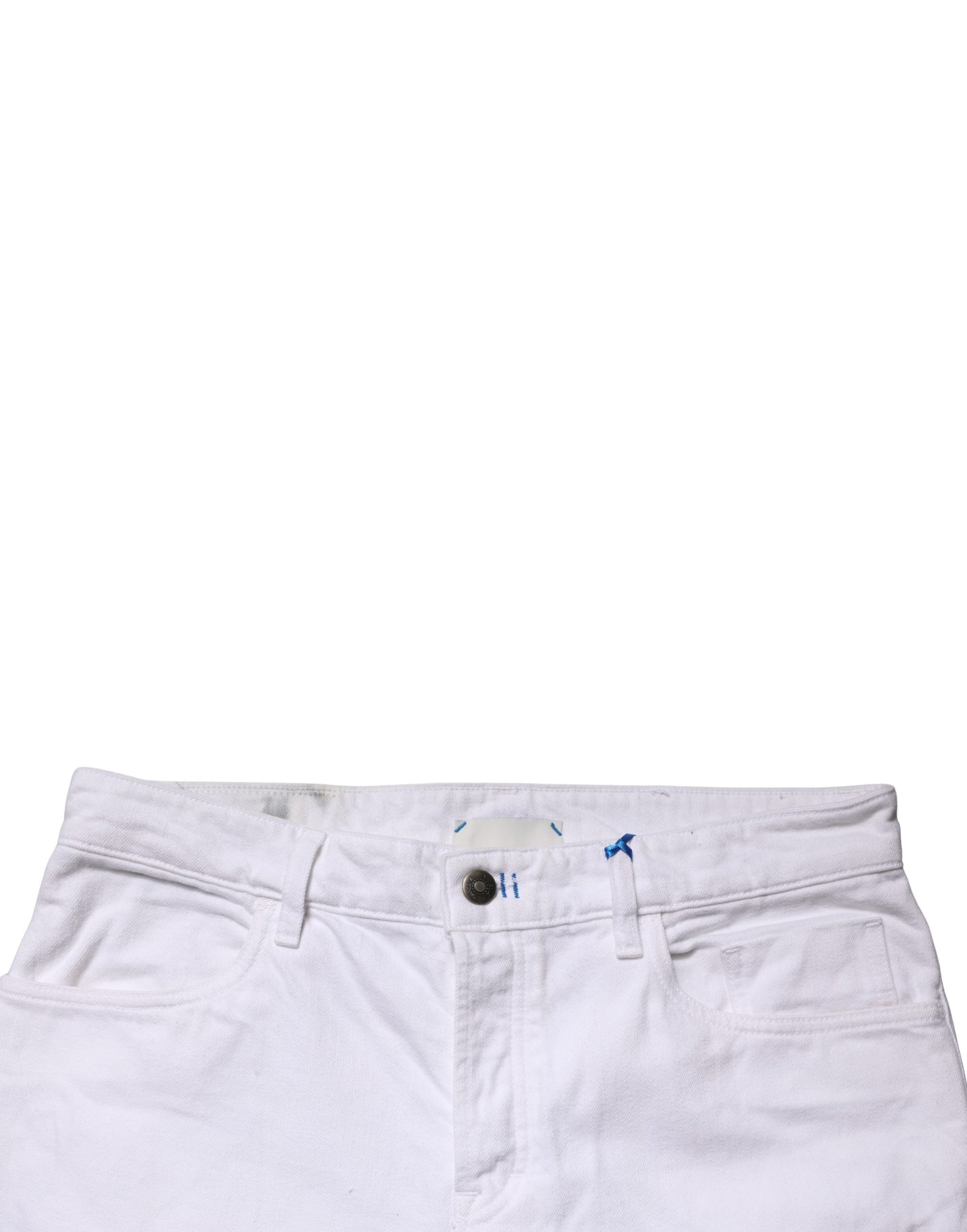 Siviglia White Jean Homme Skinny en Coton Taille Mi-Haute