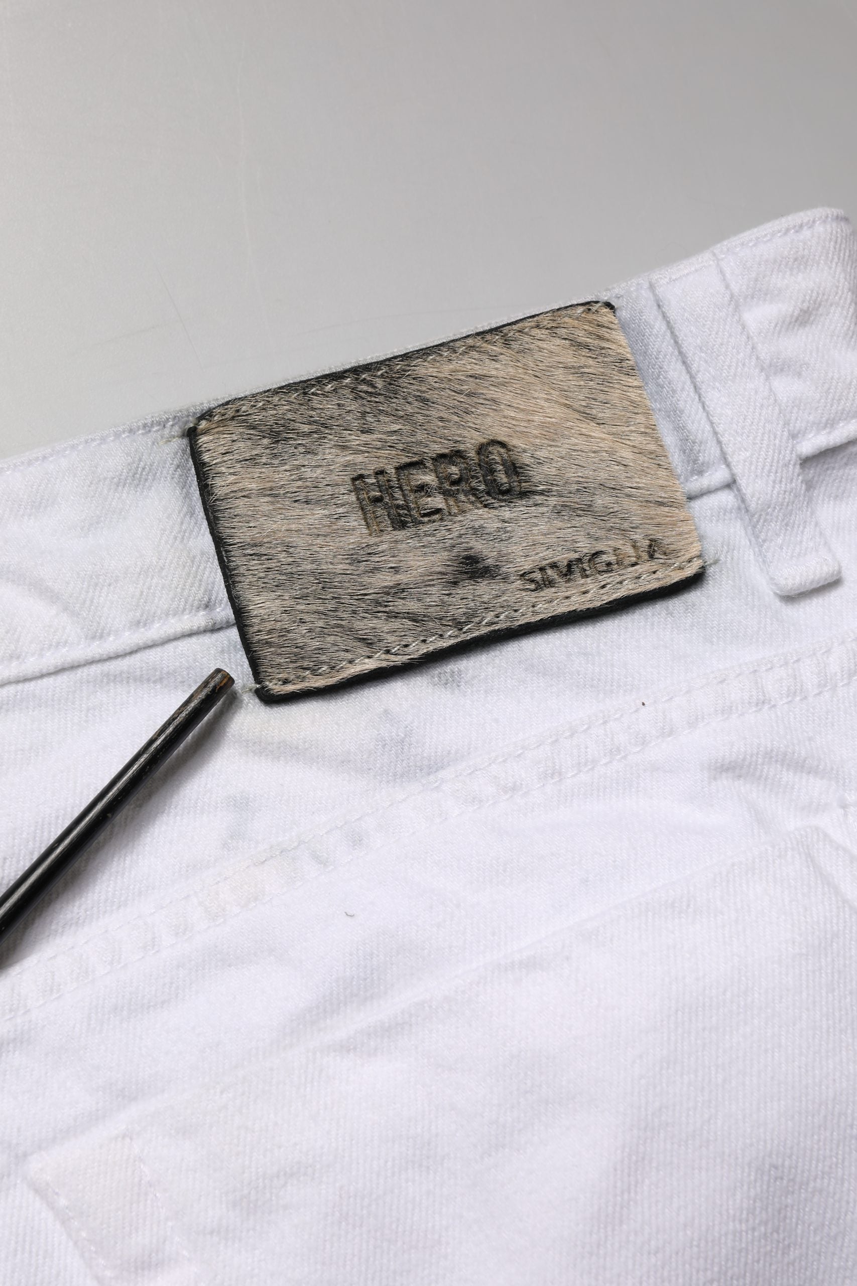 Siviglia White Jean Homme Skinny en Coton Taille Mi-Haute