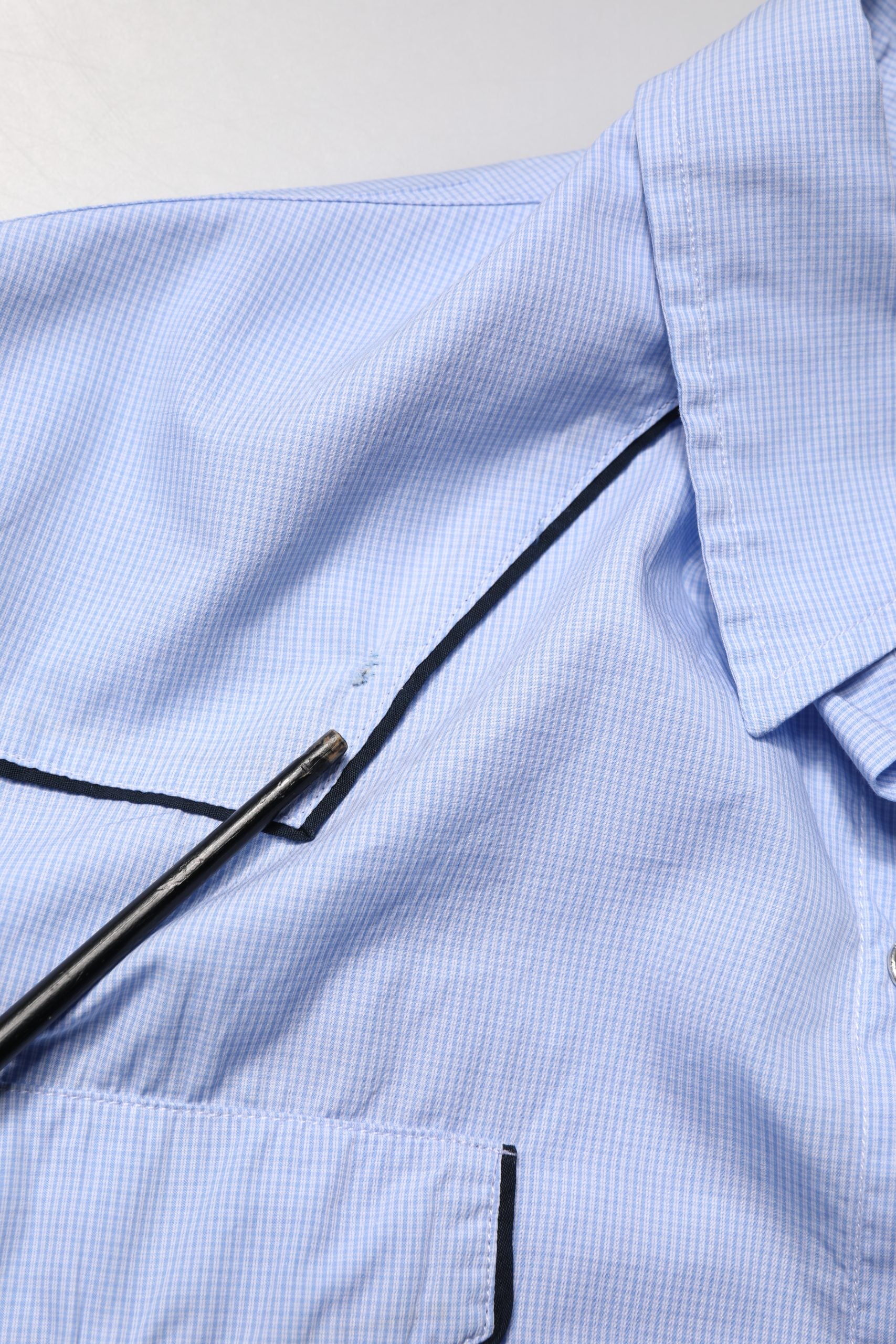 Chemise décontractée ajustée à col et manches longues bleu clair AGLINI