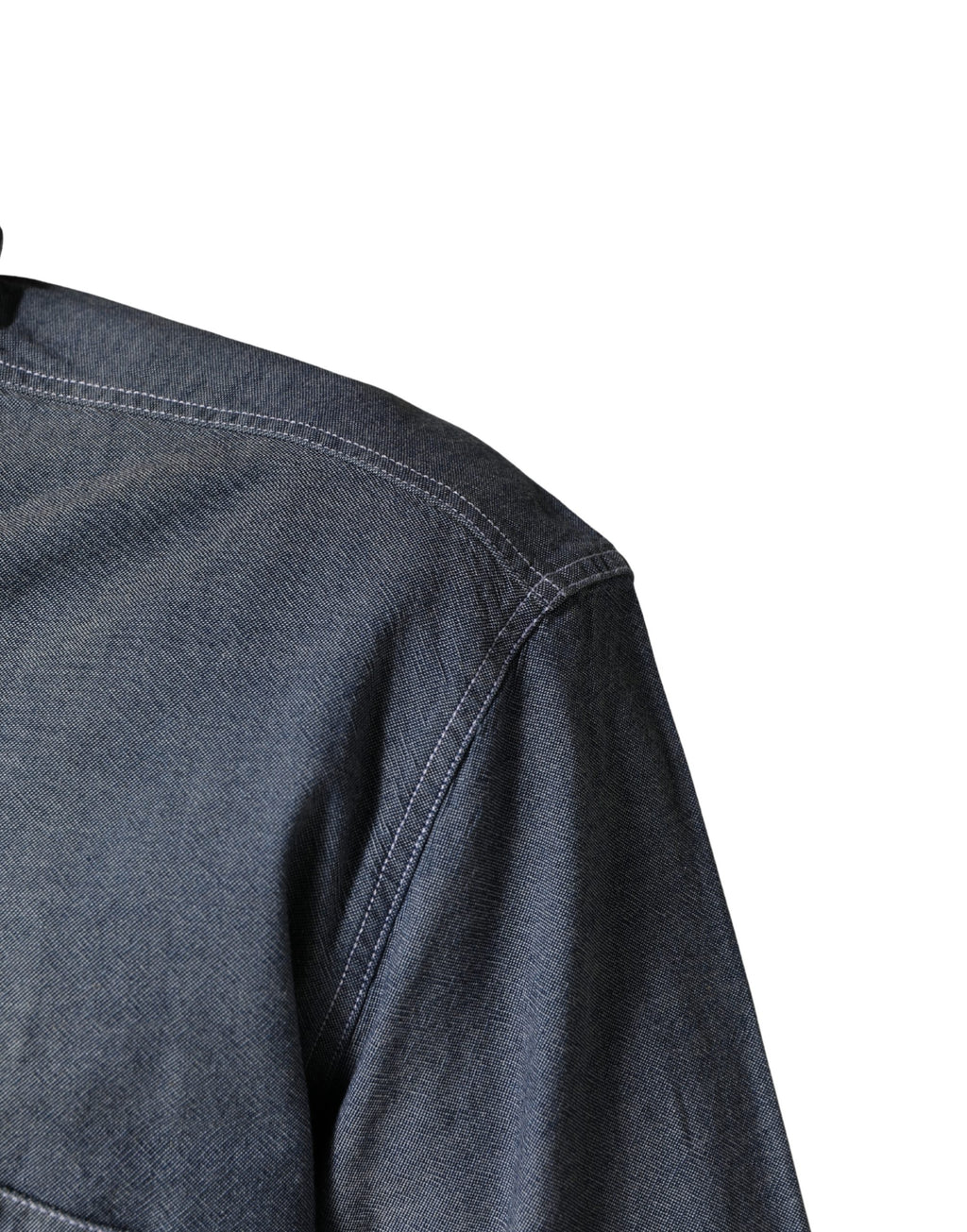 Chemise en jean à manches longues cintrée à col et bleu foncé AGLINI