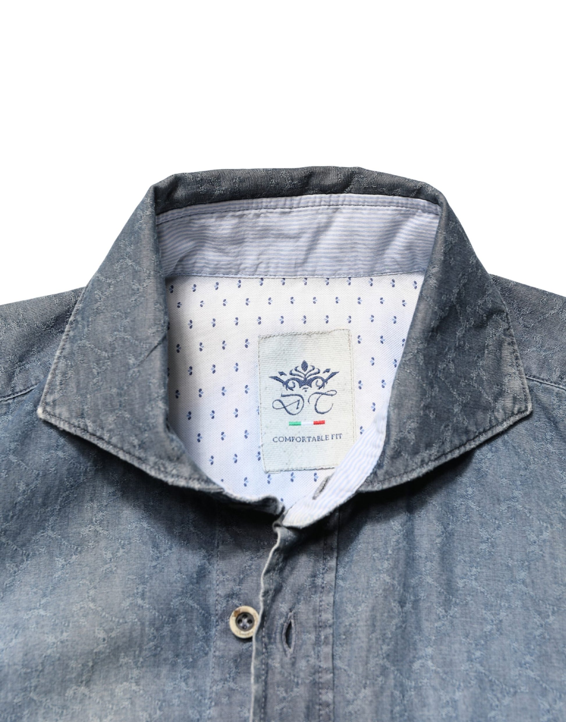 Chemise en jean Domenico Tagliente DarkBlue à col et manches longues
