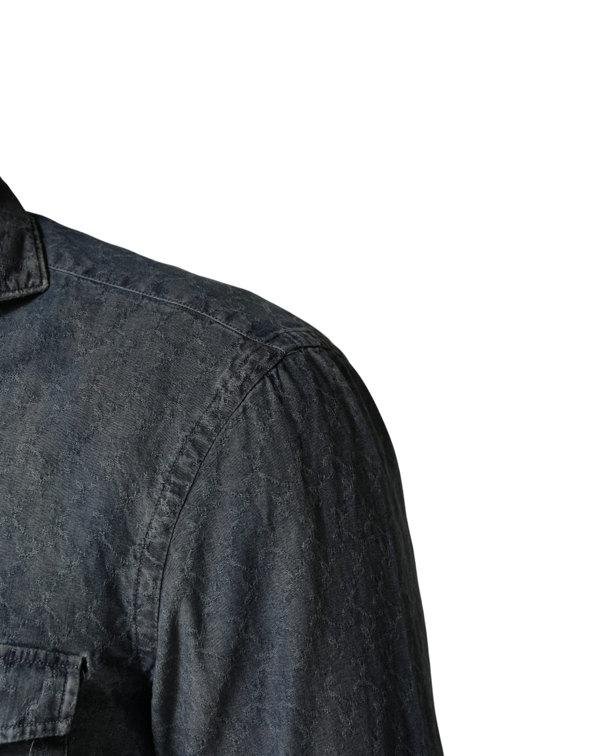 Chemise en jean Domenico Tagliente DarkBlue à col et manches longues