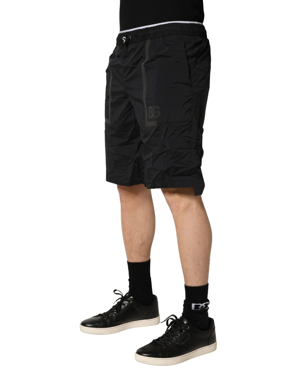 Dolce & Gabbana Black Swim Shorts for Men detail view