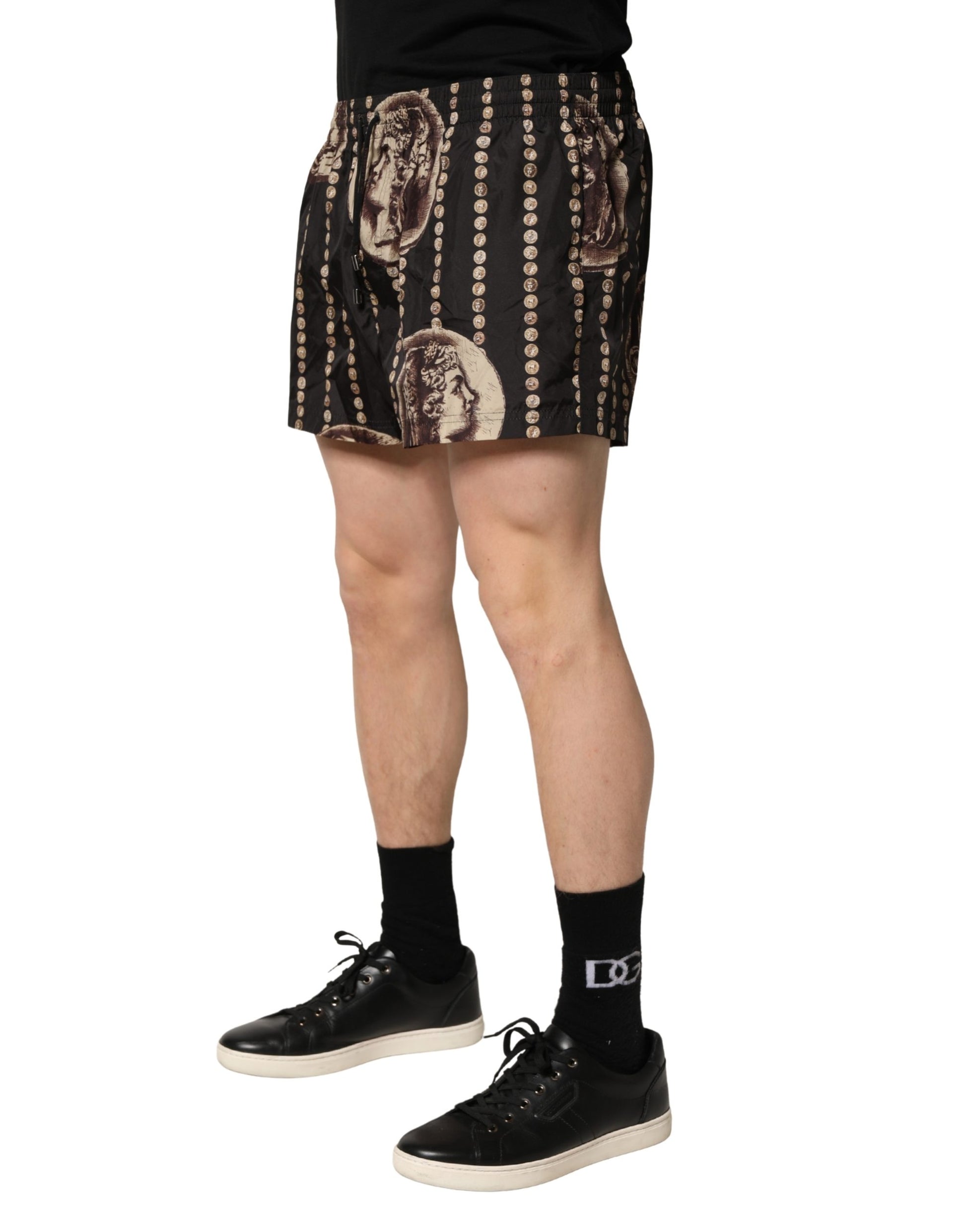 Short de bain imprimé pièces de monnaie romaines Dolce & Gabbana noir Maillots de bain