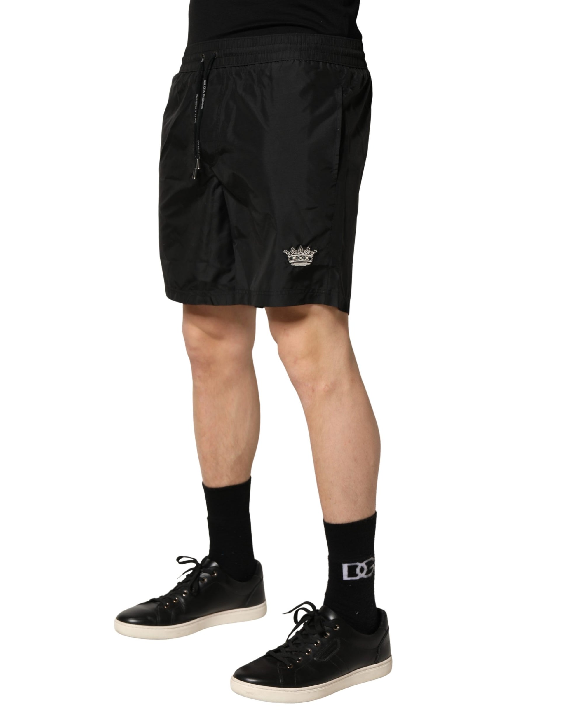 Dolce & Gabbana Black Swim Shorts for Men detail view