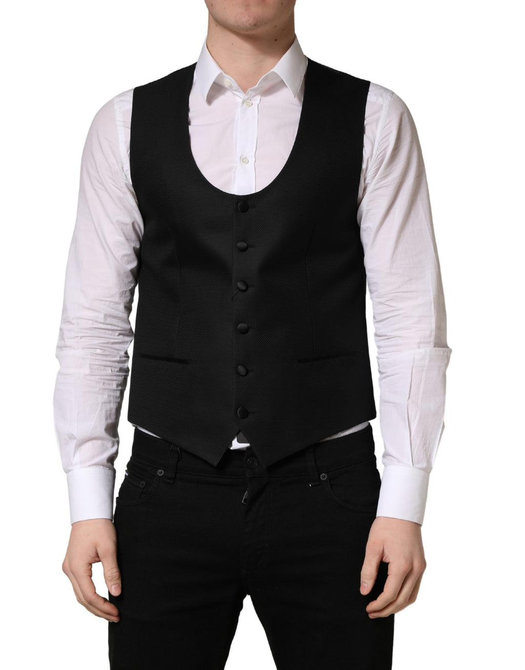 Gilet croisé Dolce & Gabbana noir à rayures