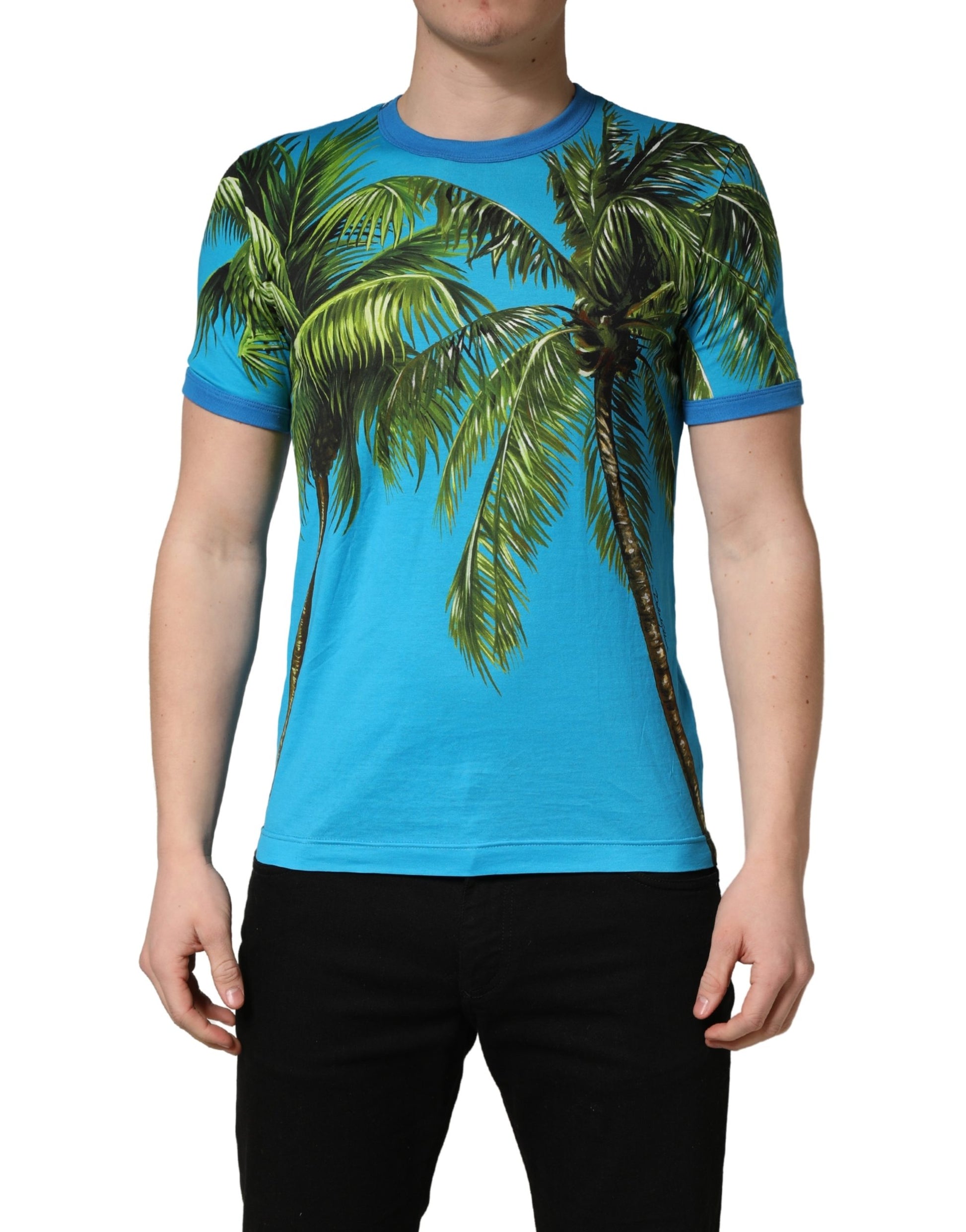 Dolce & Gabbana Blue Short-Sleeve Shirt for Men alternate view