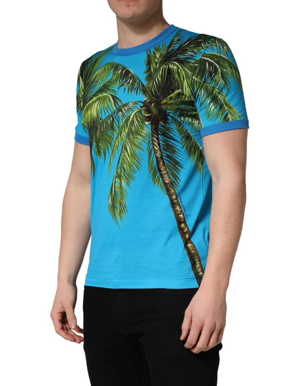 Dolce & Gabbana Blue Short-Sleeve Shirt for Men detail view
